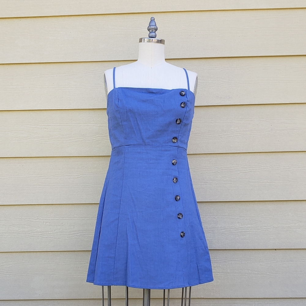 NEW Copper Key Demin Blue Button Detail Dress